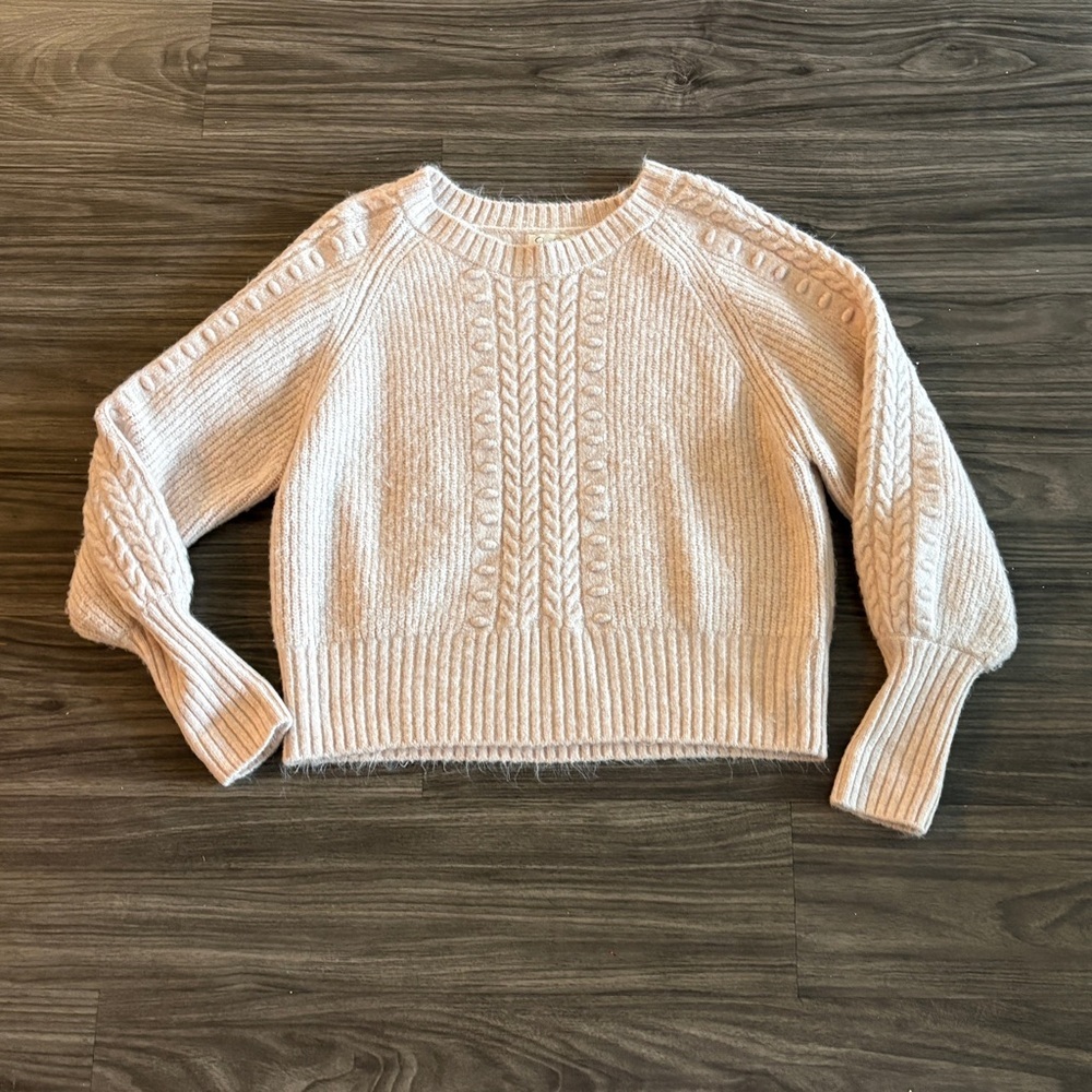 Jessica Simpson Light Pink Cable Knit Sweater Small